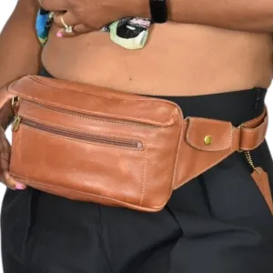 Vintage Coach Waist Pouch Brown British Tan Leather Fanny Pack Bum Belt Bag Adjustable 90s Retro Unisex