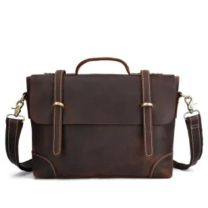Vintage Leather Men's Shoulder Briefcase