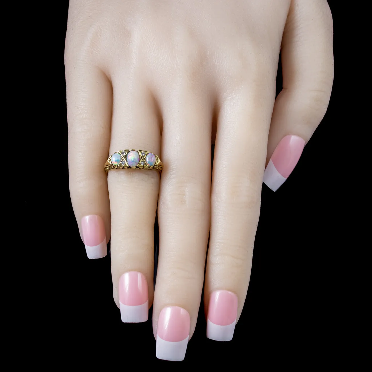 Vintage Opal Diamond Ring 0.74ct Opal Dated 1976