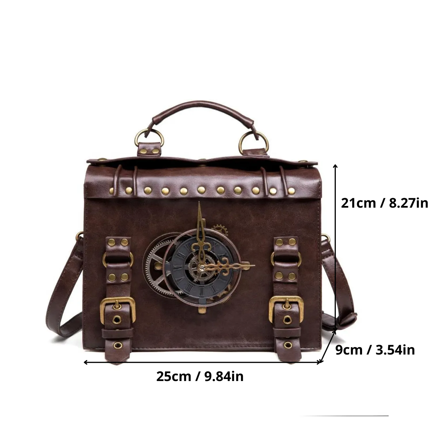 Vintage Steampunk Messenger Bag - Gothic Rivet Crossbody