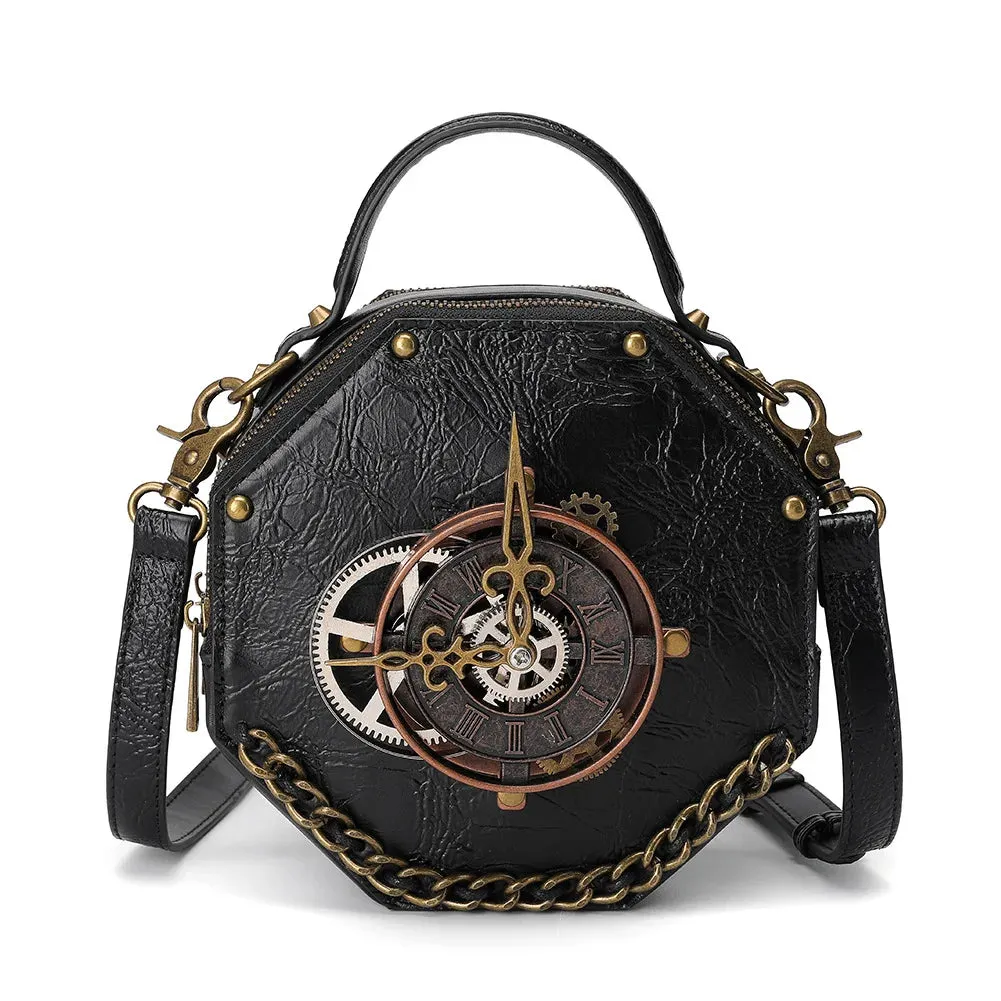 Vintage Steampunk Messenger Bag - Gothic Rivet Crossbody