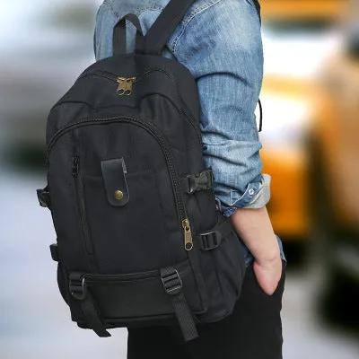 [Wear-Resistant Canvas] Large Capacity Backpack Travel Backpack Trendy Fashionable Man Women's Middle College Students Bag