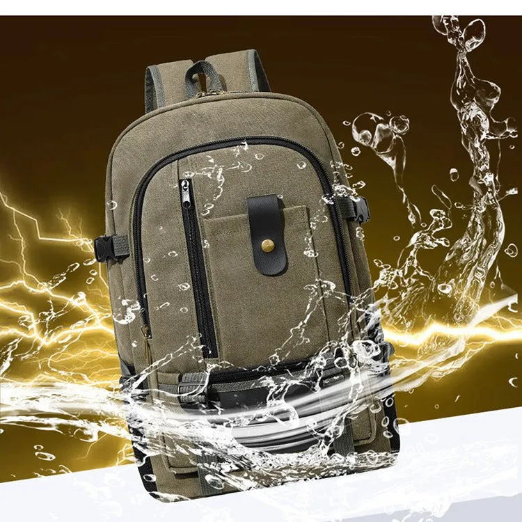 [Wear-Resistant Canvas] Large Capacity Backpack Travel Backpack Trendy Fashionable Man Women's Middle College Students Bag