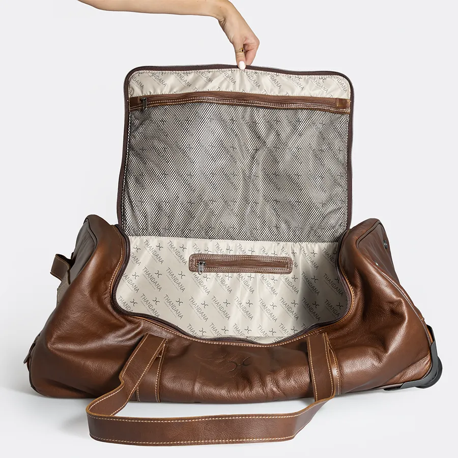 Wheelie Travel Bag Leather