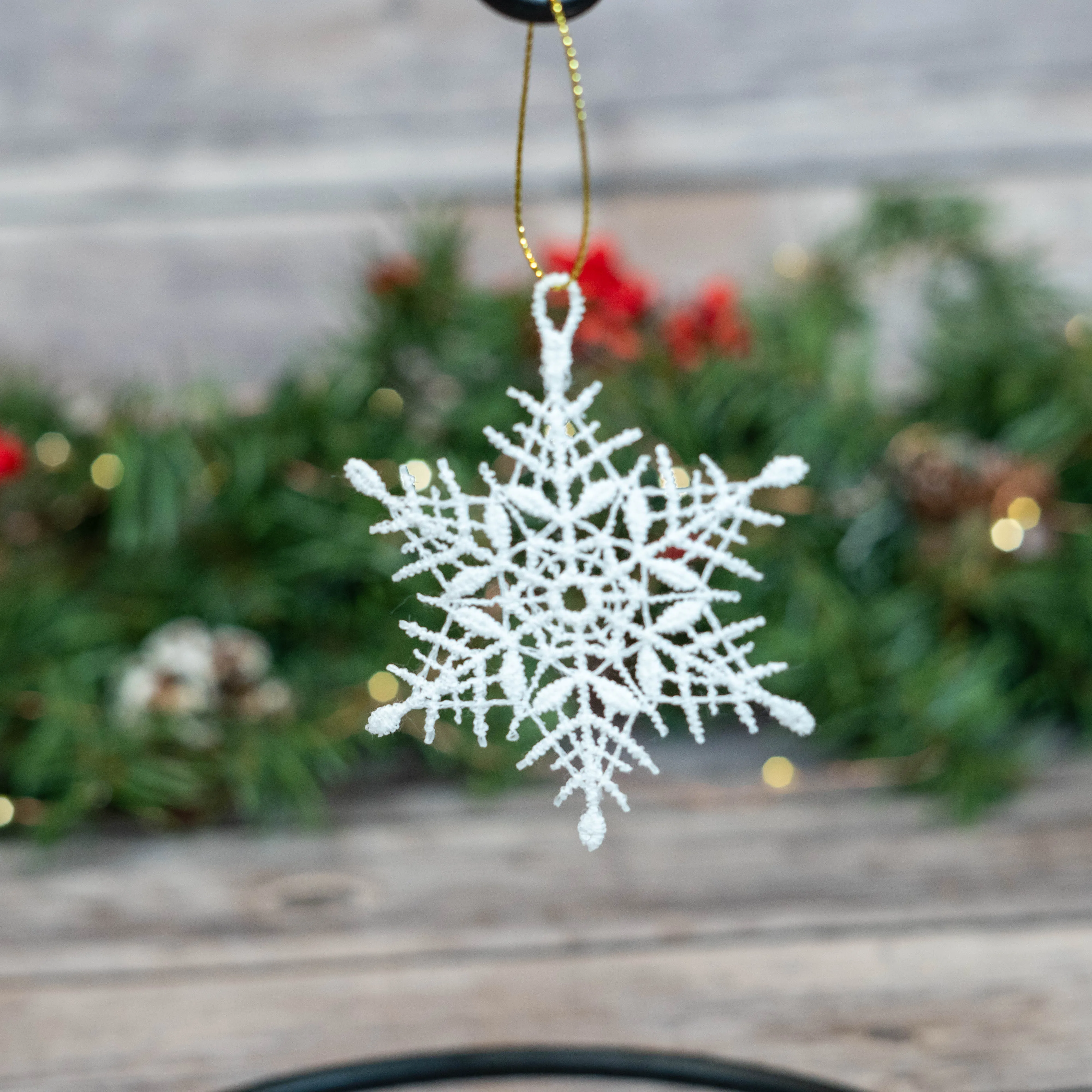 White Lace Snowflake Ornament