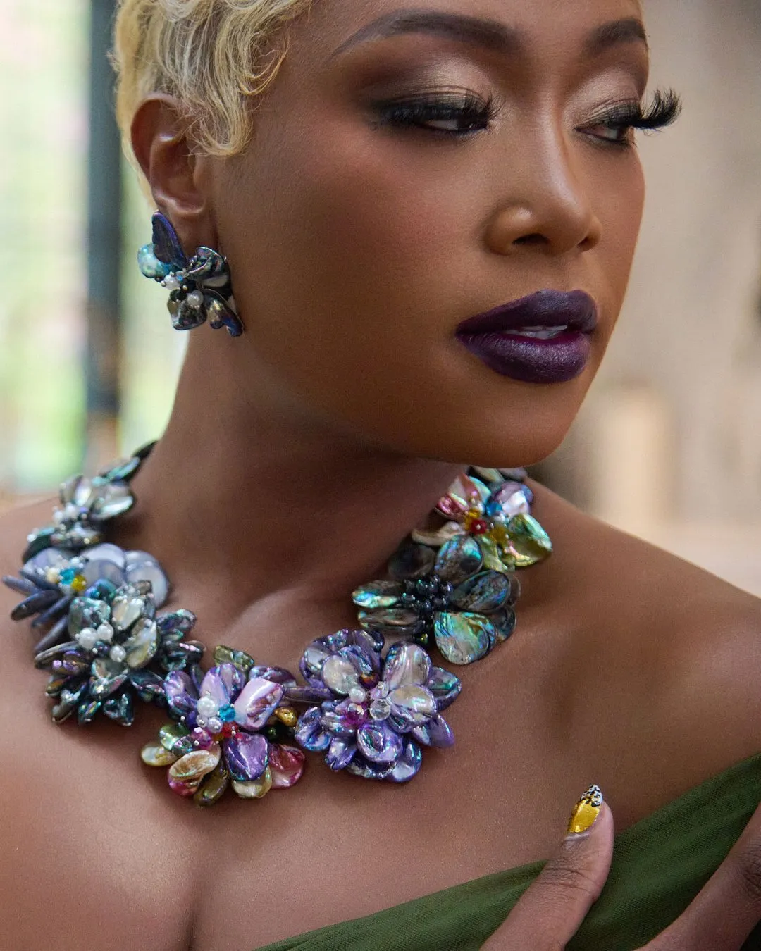 Wisteria Semi Precious Earrings - Abalone