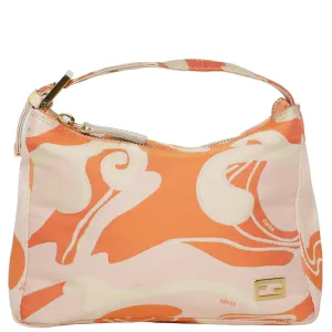 Y2K Fendi 70s Print FF Logo Mini Shoulder Shoulder Baguette Pochette Bag