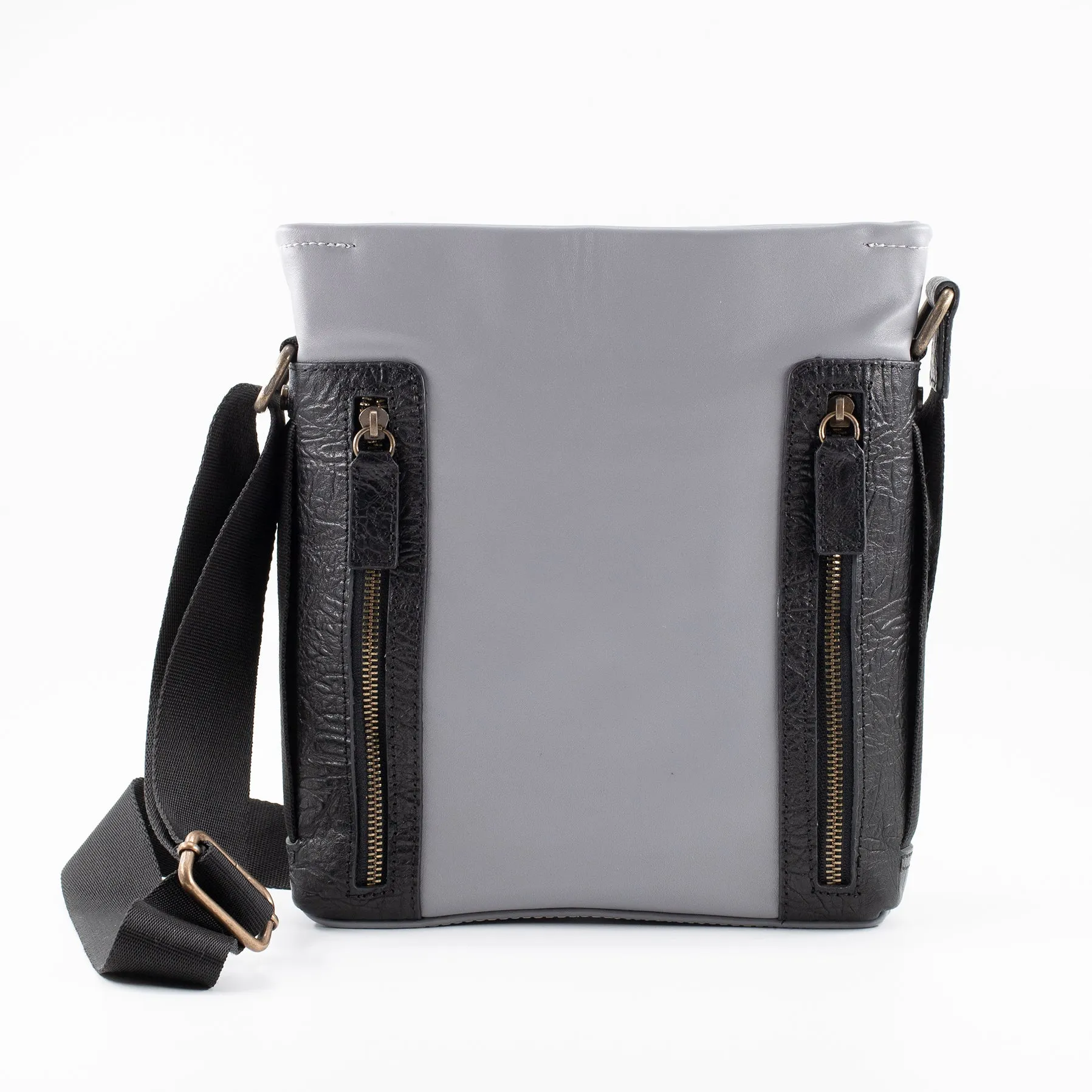 Zipper Blue Leather Briefcase