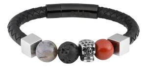 ZIPPO LEATHER BRACELET WITH CHARMS